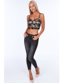 Lace top with zipper, black ZZ263 - Online store - Boutique